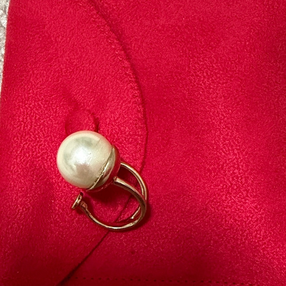Dior Red Clutch with Pearl Detail
